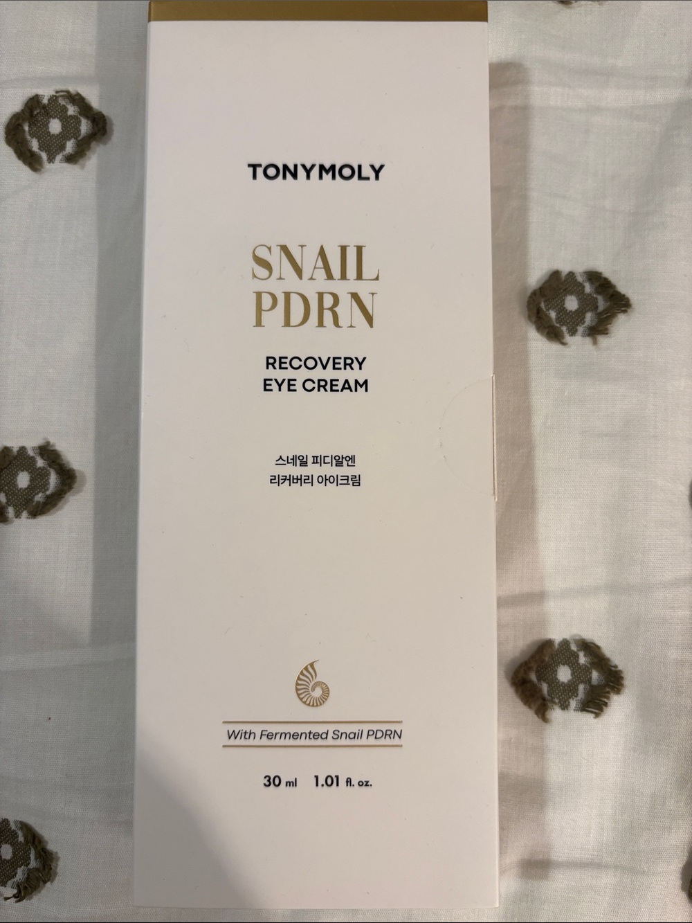 TONYMOLY Snail PDRN Recovery Eye Cream — White & Gold